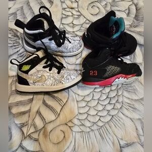 Nike Black and White Sneakers with Red Accents